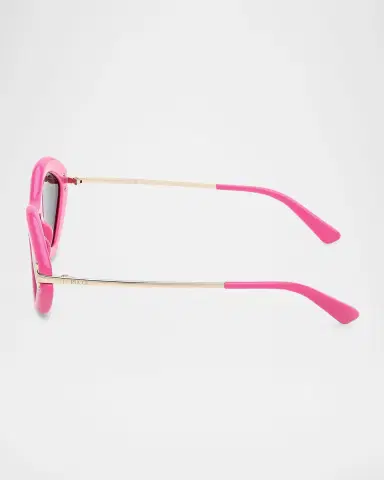PUCCI Logo Acetate & Metal Oval Sunglasses | Thumbnail 4