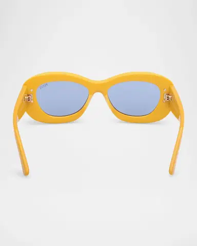 PUCCI Filigree Acetate Oval Sunglasses | Thumbnail 5