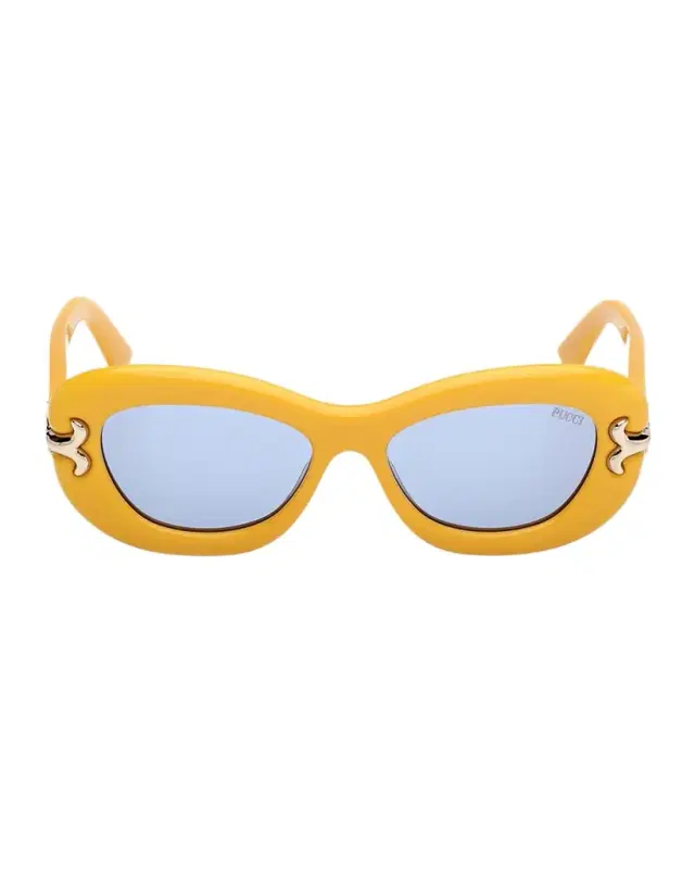 Pucci Filigree Acetate Oval Sunglasses