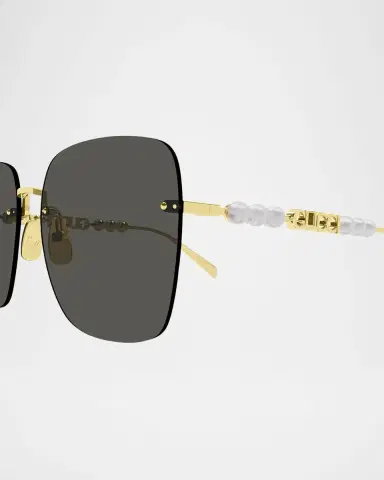 Gucci Metal Rectangle Sunglasses | Thumbnail 2 Gucci Metal Rectangle Sunglasses | Thumbnail 2