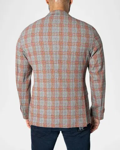 Maceoo Men's Descartes Spanish Plaid Unconstructed Blazer | Thumbnail 2