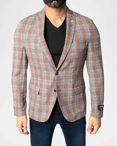 Maceoo Men's Descartes Spanish Plaid Unconstructed Blazer | Thumbnail 3