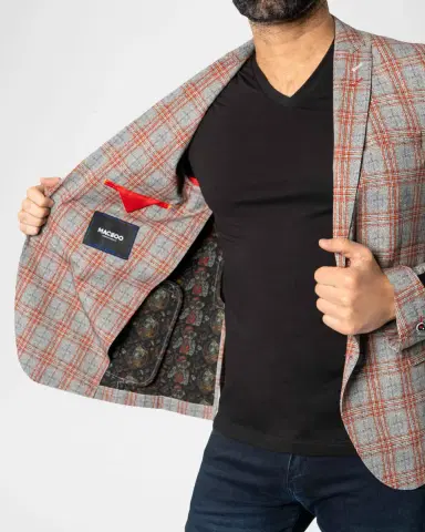 Maceoo Men's Descartes Spanish Plaid Unconstructed Blazer | Thumbnail 4