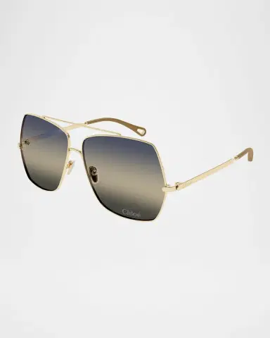 Chloé Gradient Aviator Metal Sunglasses | Thumbnail 2 Chloé Gradient Aviator Metal Sunglasses | Thumbnail 2