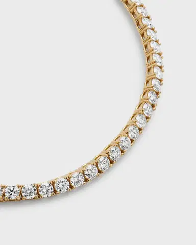 Neiman Marcus Diamonds 18K Yellow Gold Diamond Tennis Necklace, 17"L, 14.18 ct. | Thumbnail 2
