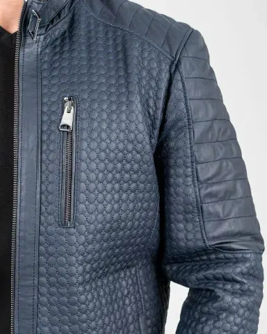 Maceoo Men's Braille Quilted Leather Jacket | Thumbnail 3 Maceoo Men's Braille Quilted Leather Jacket | Thumbnail 3
