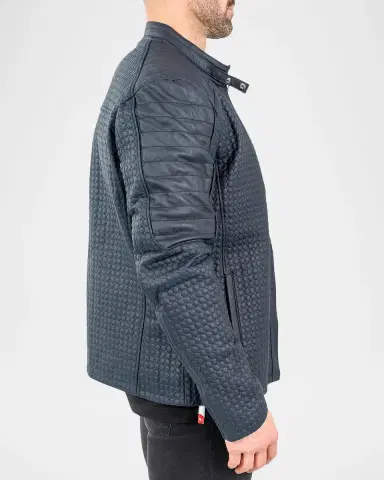 Maceoo Men's Braille Quilted Leather Jacket | Thumbnail 4 Maceoo Men's Braille Quilted Leather Jacket | Thumbnail 4
