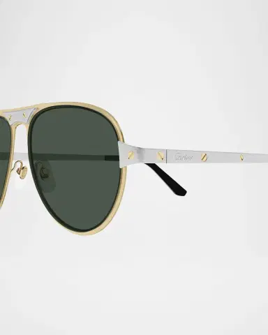 Cartier Men 's CT0533SM Metal Aviator Sunglasses | Thumbnail 2