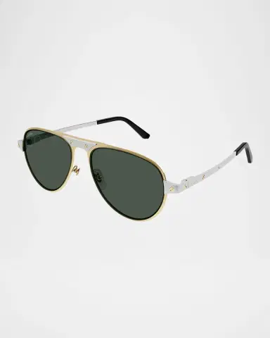 Cartier Men 's CT0533SM Metal Aviator Sunglasses | Thumbnail 3