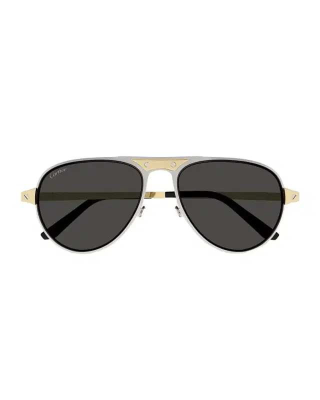 Cartier Men 's CT0533SM Metal Aviator Sunglasses