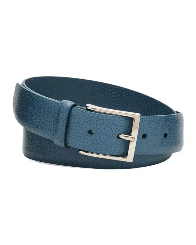 Men 's Galuchat Grained Leather Belt, 35mm