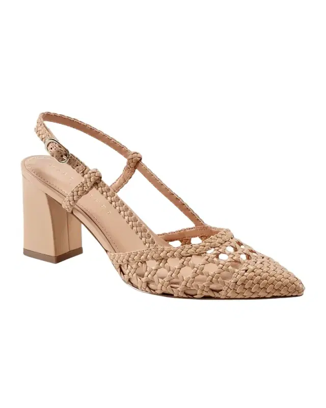 Marc Fisher LTD Zunnie Woven Leather Slingback Pumps