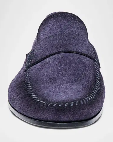 Santoni Men's Paine Soft Suede Loafers | Thumbnail 5