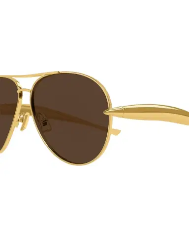 Bottega Veneta Curved Metal Aviator Sunglasses | Thumbnail 1 Bottega Veneta Curved Metal Aviator Sunglasses | Thumbnail 1