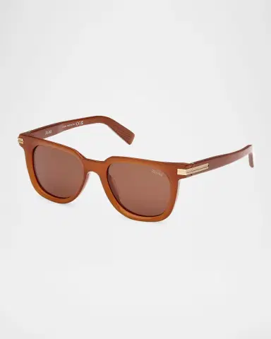 Zegna Men's Square Acetate Sunglasses | Thumbnail 3 Zegna Men's Square Acetate Sunglasses | Thumbnail 3