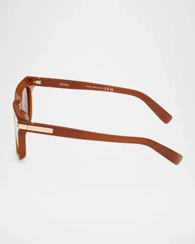 Zegna Men's Square Acetate Sunglasses | Thumbnail 4 Zegna Men's Square Acetate Sunglasses | Thumbnail 4