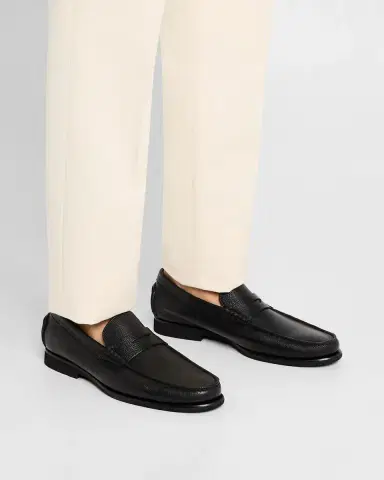 Santoni Men's Ikangia Leather Penny Loafers | Thumbnail 2 Santoni Men's Ikangia Leather Penny Loafers | Thumbnail 2