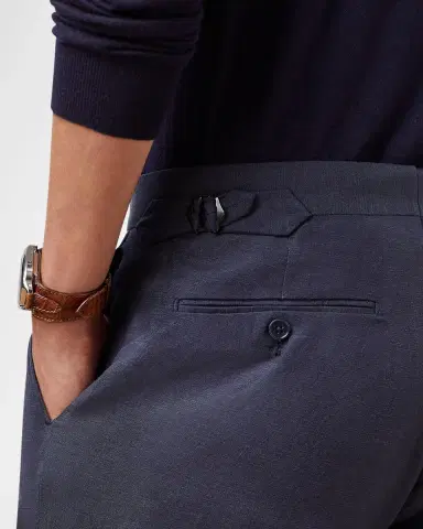 Ralph Lauren Purple Label Men's Gregory Hand-Tailored Silk-Linen Trouser | Thumbnail 5