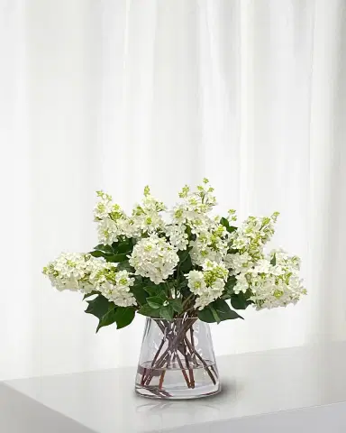 Winward Home Lilac Faux Floral Arrangement in Glass Vase, 16" | Thumbnail 1