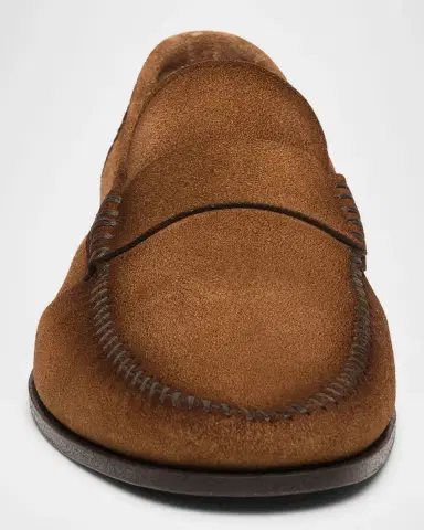 Santoni Men's Paine Soft Suede Loafers | Thumbnail 5 Santoni Men's Paine Soft Suede Loafers | Thumbnail 5