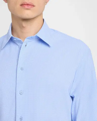 Emporio Armani Men's Interlock Jersey Micro-Dot Sport Shirt | Thumbnail 5 Emporio Armani Men's Interlock Jersey Micro-Dot Sport Shirt | Thumbnail 5