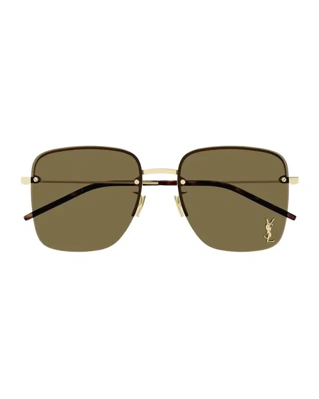 Saint Laurent YSL Rimless Square Metal Sunglasses