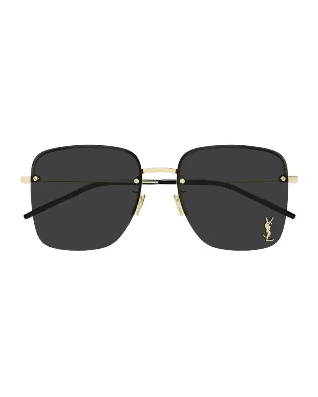 Saint Laurent YSL Rimless Square Metal Sunglasses