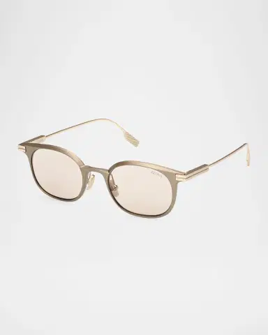 Zegna Men's Round Metal Sunglasses | Thumbnail 3