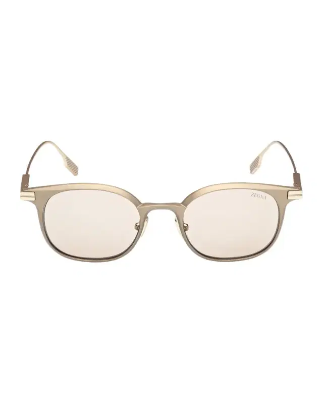 ZEGNA Men 's Round Metal Sunglasses