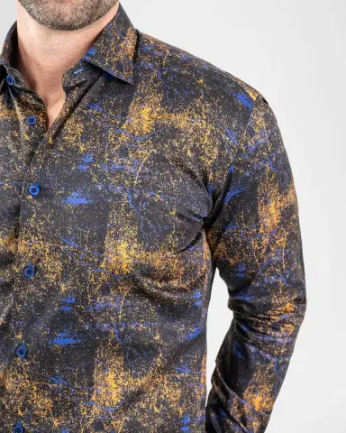Maceoo Men's Fibonacci Galaxy Splash Cotton Sport Shirt | Thumbnail 4 Maceoo Men's Fibonacci Galaxy Splash Cotton Sport Shirt | Thumbnail 4