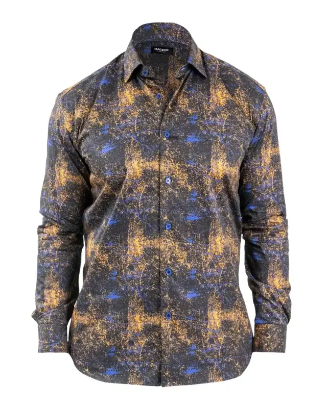 Maceoo Men 's Fibonacci Galaxy Splash Cotton Sport Shirt