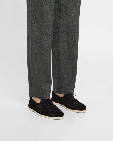 John Lobb Men's Foil Suede Boat Shoes | Thumbnail 2 John Lobb Men's Foil Suede Boat Shoes | Thumbnail 2