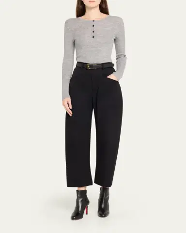 Nili Lotan Klarise Henley Wool Sweater | Thumbnail 3