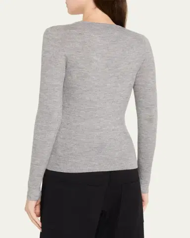 Nili Lotan Klarise Henley Wool Sweater | Thumbnail 4