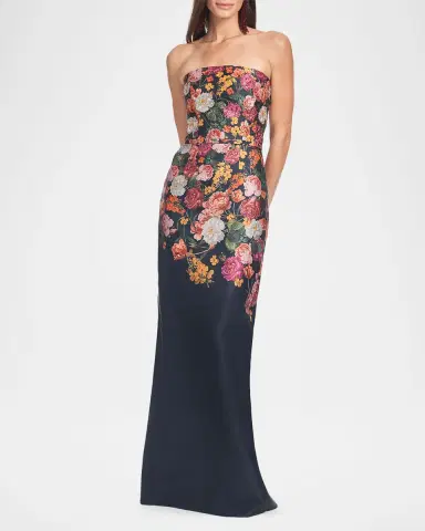 SACHIN & BABI Sophia Strapless Floral-Print Column Gown | Thumbnail 2 SACHIN & BABI Sophia Strapless Floral-Print Column Gown | Thumbnail 2