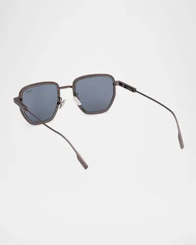 Zegna Men's Round Metal and Acetate Sunglasses | Thumbnail 2
