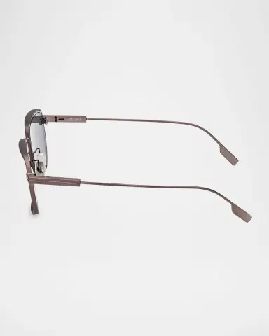 Zegna Men's Round Metal and Acetate Sunglasses | Thumbnail 4