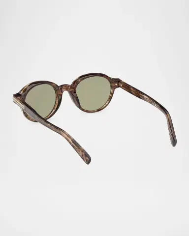 Zegna Men's Round Acetate Sunglasses | Thumbnail 2 Zegna Men's Round Acetate Sunglasses | Thumbnail 2