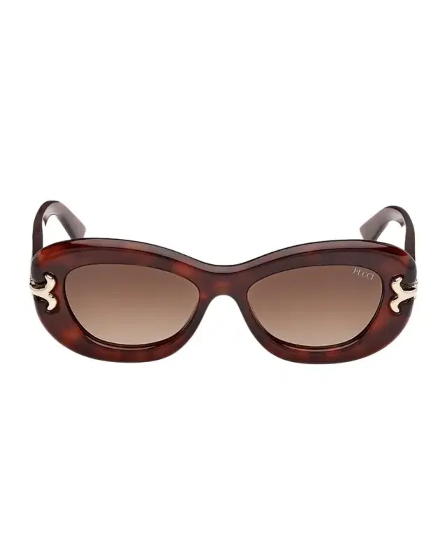Pucci Filigree Acetate Oval Sunglasses