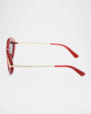 Pucci Logo Acetate & Metal Oval Sunglasses | Thumbnail 3