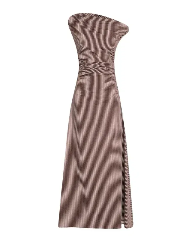 Phare Striped Asymmetric Maxi Dress