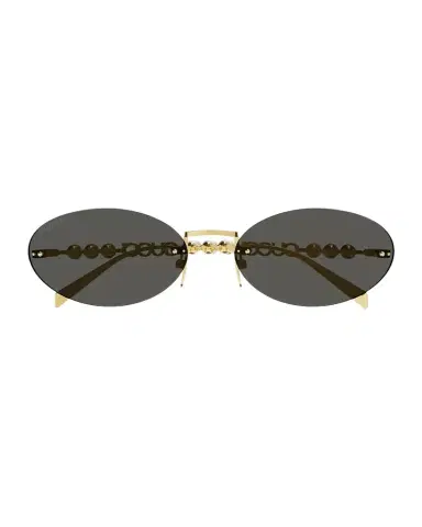 Gucci Rimless Metal Oval Sunglasses with Faux Pearls | Thumbnail 1 Gucci Rimless Metal Oval Sunglasses with Faux Pearls | Thumbnail 1