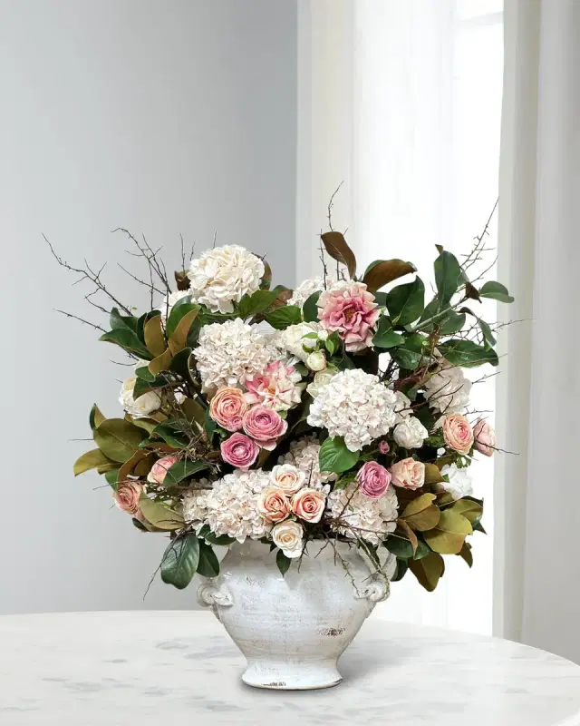 Winward Home Cafe Au Lait Icon 42" Faux Floral Arrangement in Terracotta Pot
