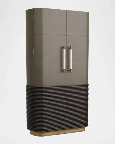 Arteriors Sherbourne Tall Leather Cabinet | Thumbnail 2