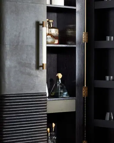 Arteriors Sherbourne Tall Leather Cabinet | Thumbnail 6