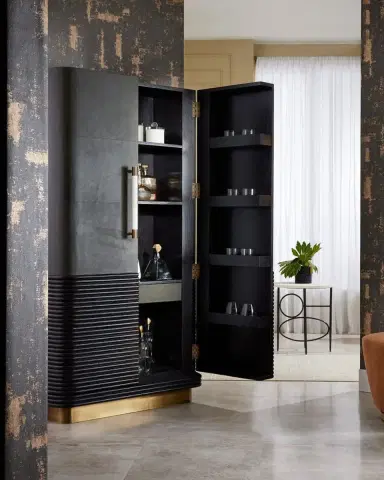 Arteriors Sherbourne Tall Leather Cabinet | Thumbnail 7