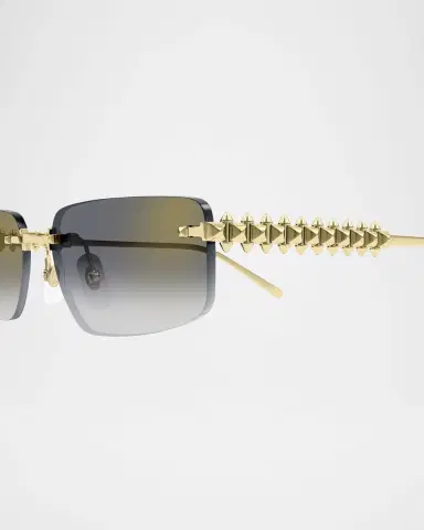 Cartier Rimless Metal Rectangle Sunglasses | Thumbnail 2