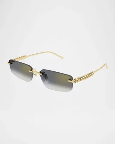 Cartier Rimless Metal Rectangle Sunglasses | Thumbnail 3