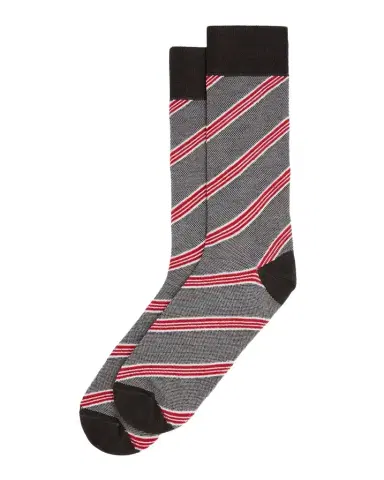 Neiman Marcus Men's Diagonal Birdseye Crew Socks | Thumbnail 1