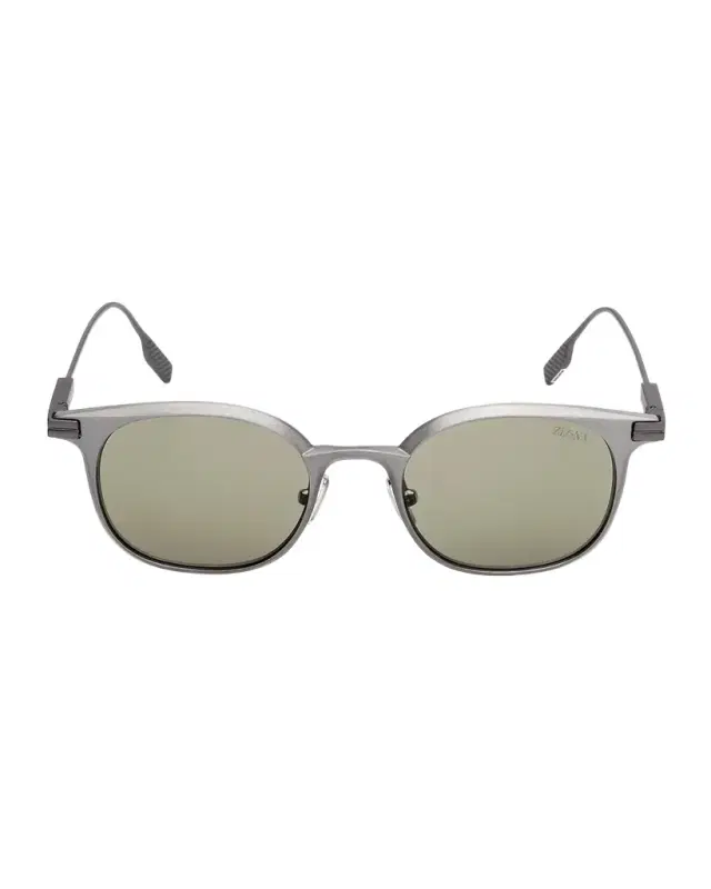 ZEGNA Men 's Round Metal Sunglasses